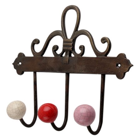 Multi Crackle Ceramic Iron Hooks